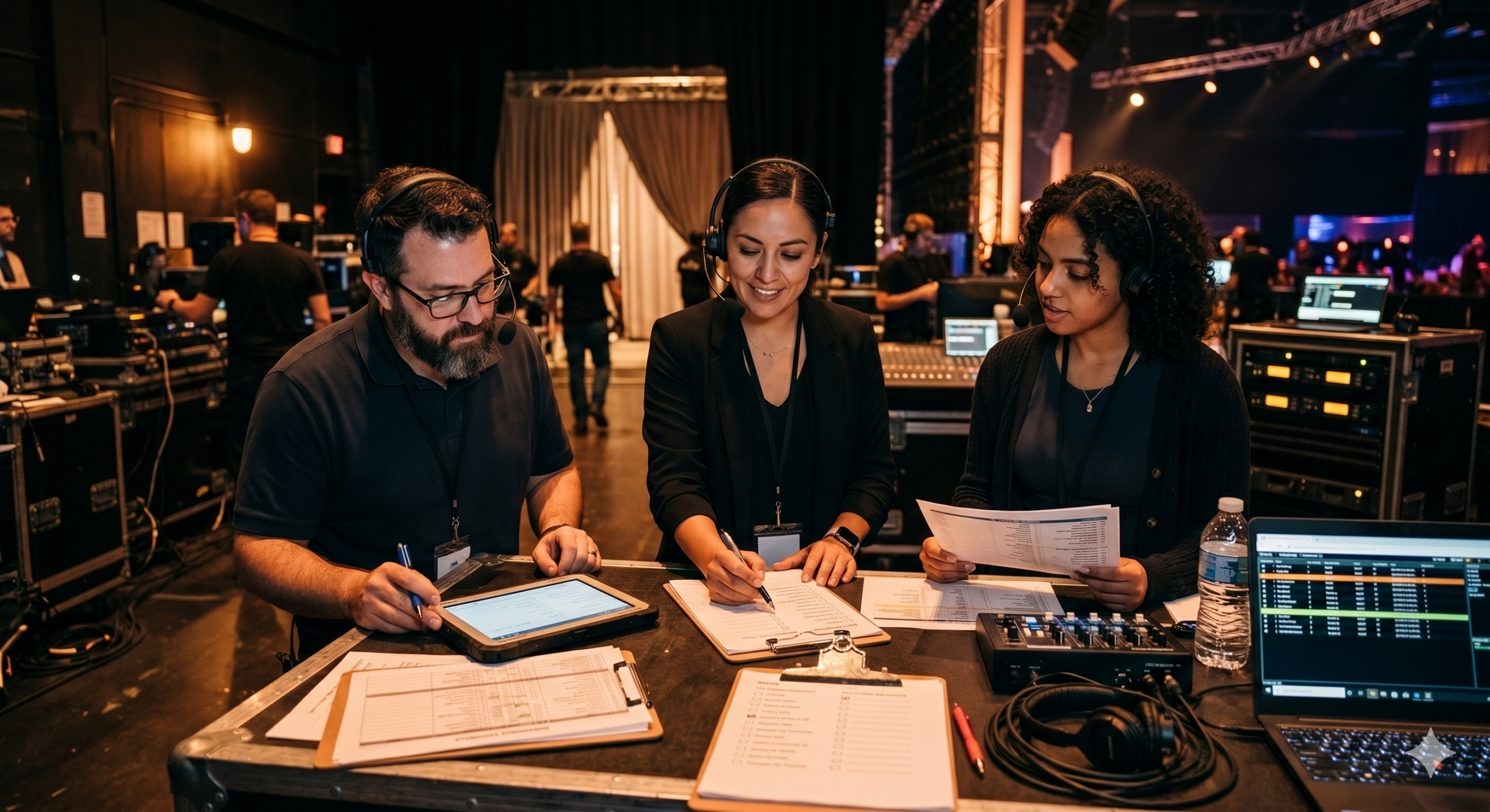 Equipo de PCPeople coordinando los detalles de un evento corporativo — responsabilidad y eficiencia en acción